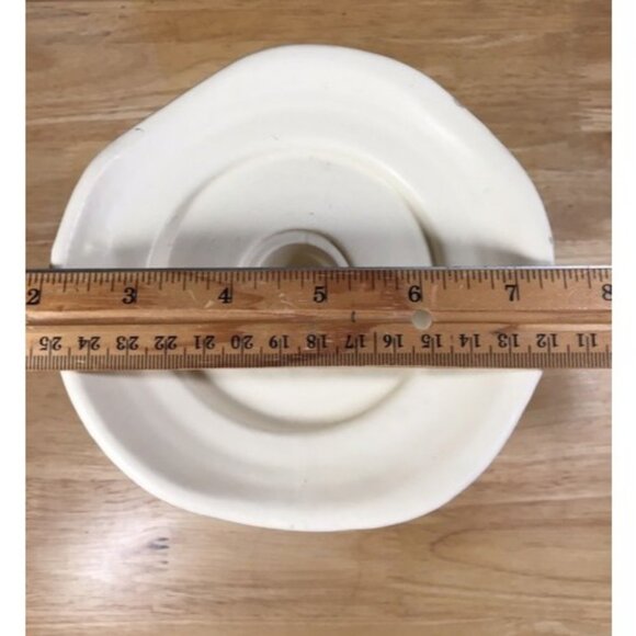 Vintage Haeger Pottery Candle Holder 3184 White Fade To Green Matt Glaze 7.5 In - Picture 11 of 11